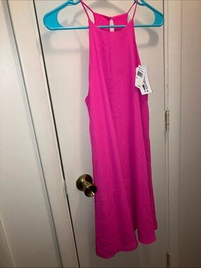 Everly Hot Pink Halter Midi Dress Size XS New